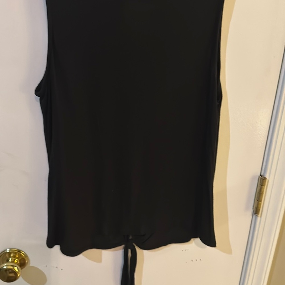 Jennifer Lopez Black Tie-Back Tank Top